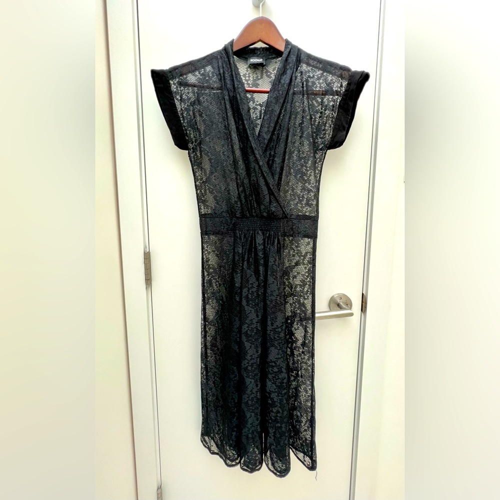 Black lace dress with slip, semi-formal, Wednesday Addams’s vibe